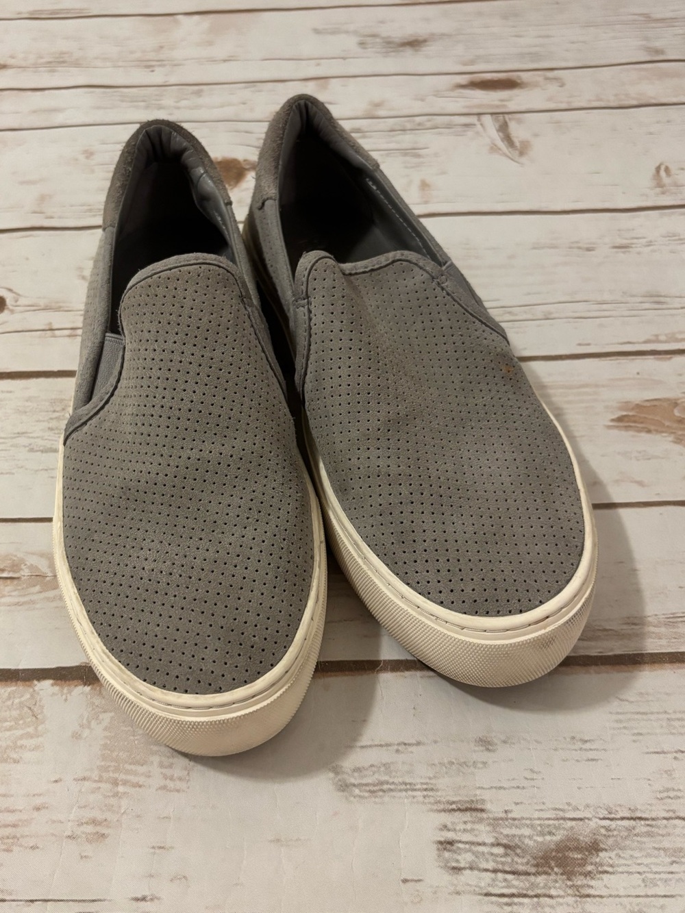 UGG Abies Perforated Slip-On Platform Sneaker Soft Gray Size 9